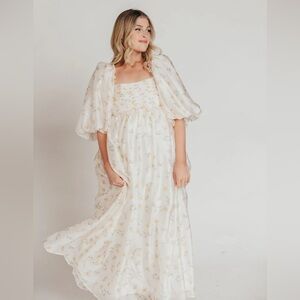 Rose floral maxi dress